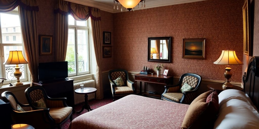 Elegant room in a historic boutique hotel.